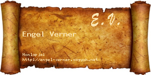 Engel Verner névjegykártya